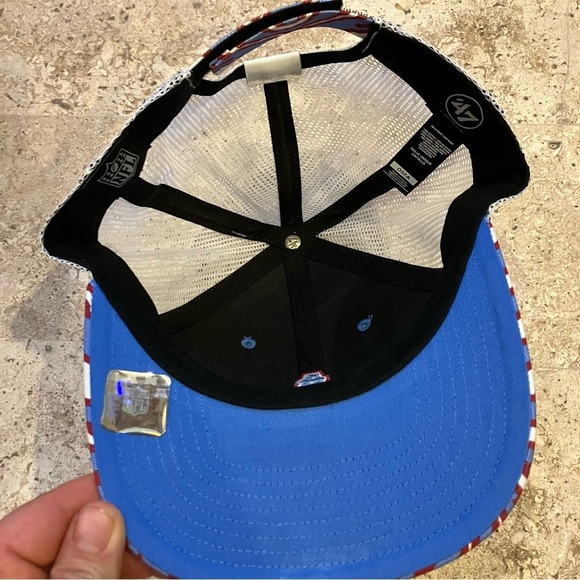 NWT Houston Oilers Hat Retro Trucker Adjustable "47 Zubaz Legacy Strapback Cap - Picture 8 of 11